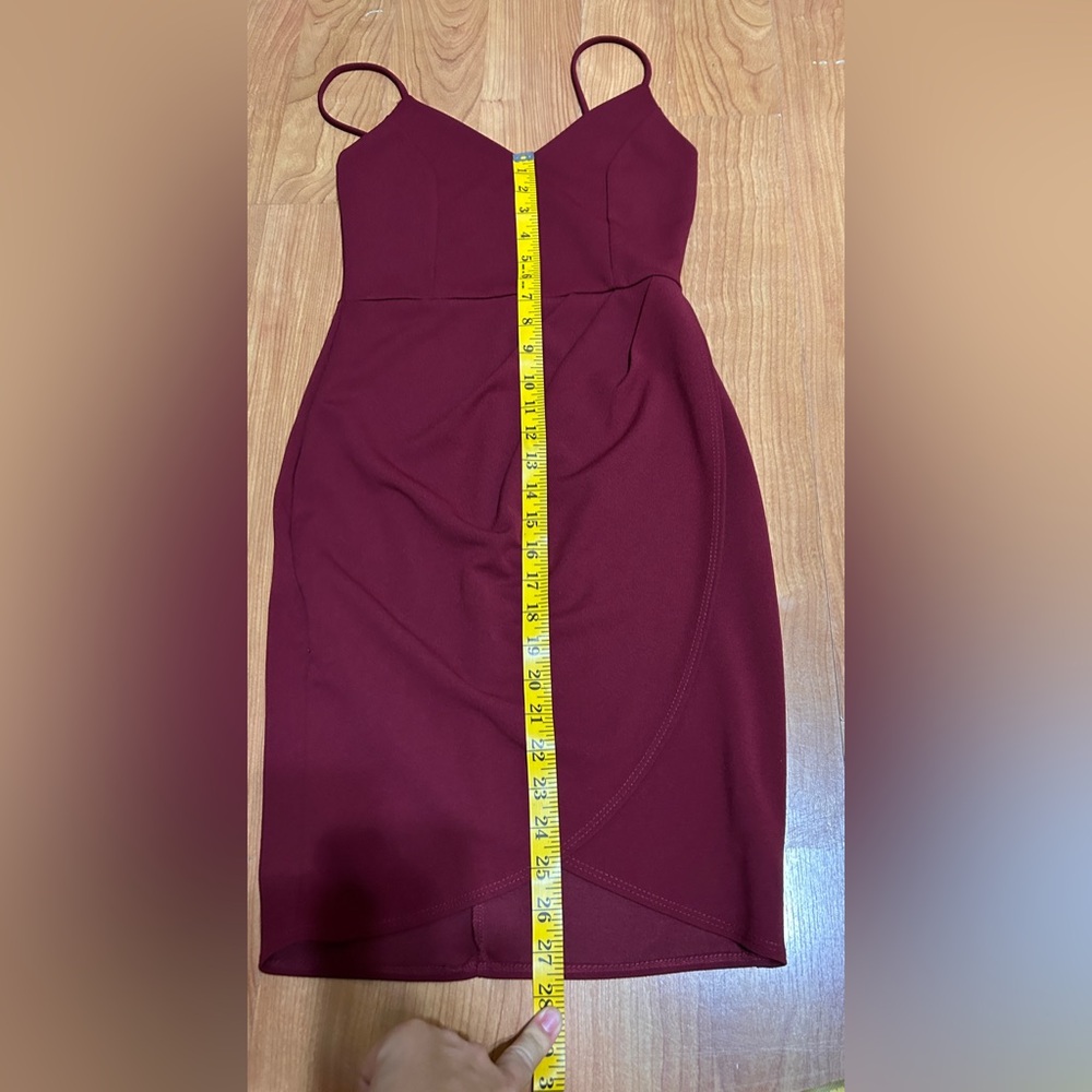 Lulu’s Forever Your Girl Wine Red Bodycon Dress, Size Small - Picture 5 of 10